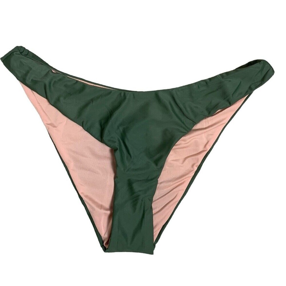 New! J. Crew Bikini Bottom Women’s Med Curved Waist Cheeky Safari Green BC125